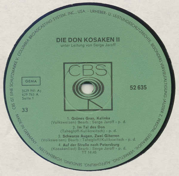 Cover zu Serge Jaroff - Die Don Kosaken Folge 2 | Vinyl | Folk, World, & Country | Germany Schallplatten Ankauf