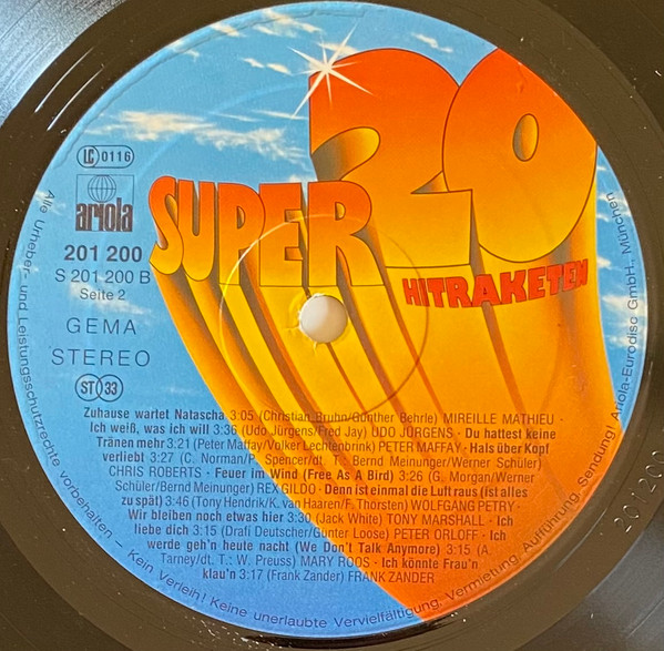 Cover zu Various - Super 20 - Hitraketen | 1979 | Vinyl, LP, Compilation, Stereo | Electronic, Rock, Pop | Germany