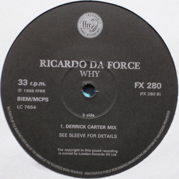 Cover zu Ricardo Da Force - Why? | 1996 | Vinyl | Electronic | UK