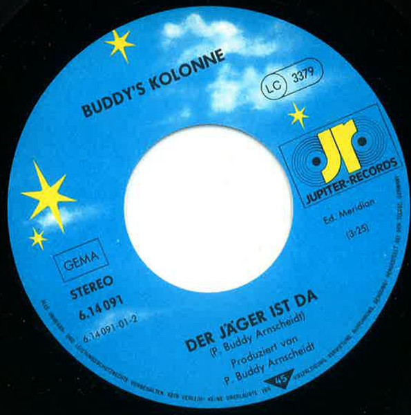 Cover zu Buddy's Kolonne - Der Schönste Mann / Der Jäger Ist Da | 1984 | Vinyl | Electronic, Rock, Pop | Germany