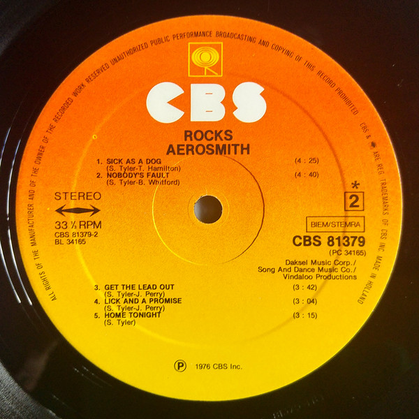Cover zu Aerosmith - Rocks | 1976 | Vinyl | Rock | Europe