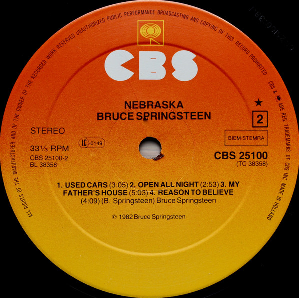 Cover zu Bruce Springsteen - Nebraska | 1982 | Vinyl | Rock, Folk, World, & Country | Europe