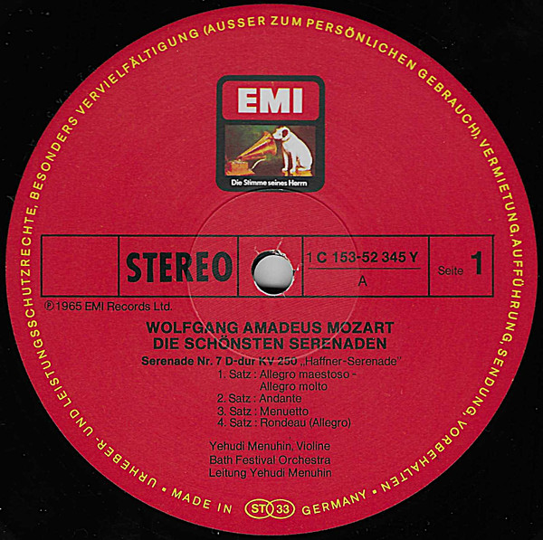 Cover zu Wolfgang Amadeus Mozart - Herbert Von Karajan, Berliner Philharmoniker · Fritz Lehan, Consortium Musicum (2) · Yehudi Menuhin, Bath Festival Orchestra - Die Schönsten Serenaden | 1978 Schallplatten Ankauf