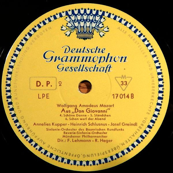 Cover zu Wolfgang Amadeus Mozart - Elfride Trötschel, Annelies Kupper, Walther Ludwig, Horst Günter, Heinrich Schlusnus, Josef Greindl - Don Giovanni | 1957 | Vinyl | Classical | Germany