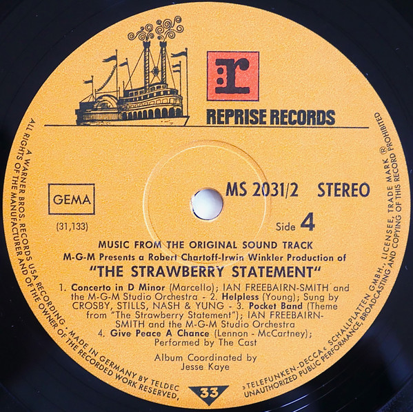 Cover zu Various - The Strawberry Statement | 1970 | Vinyl | Rock, Stage & Screen | Germany