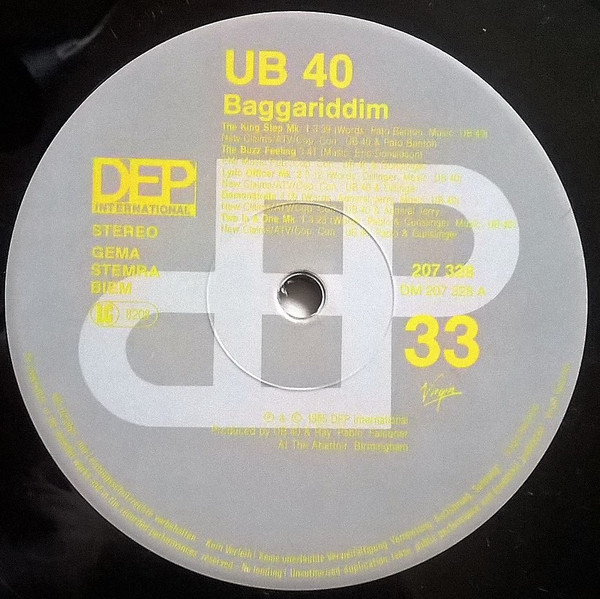 Cover zu UB40 - Baggariddim | 1985 | Vinyl | Reggae | Europe