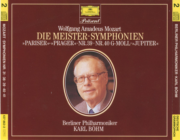 Cover zu Wolfgang Amadeus Mozart, Berliner Philharmoniker, Karl Böhm - Die Meister-Symphonien Nr. 31, 38, 39, 40, 41 | Vinyl | Classical | Germany Schallplatten Ankauf