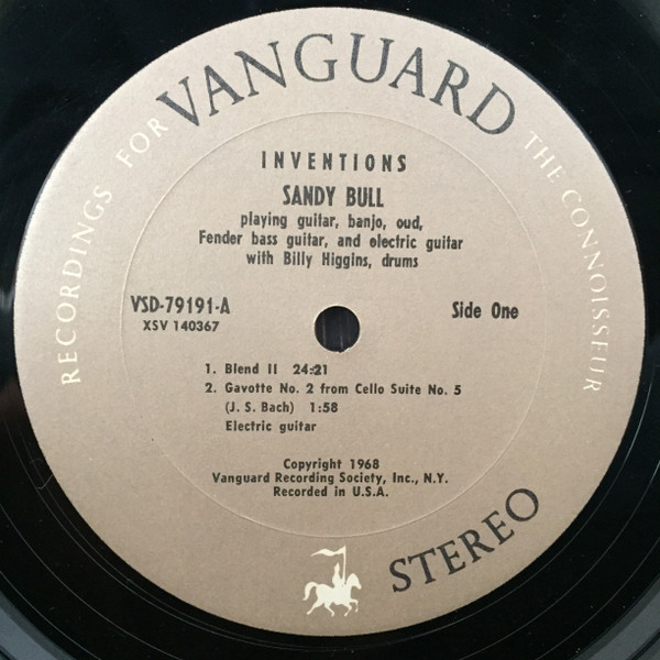 Cover zu Sandy Bull - Inventions | 1968 | Vinyl | Rock, Folk, World, & Country | US Schallplatten Ankauf