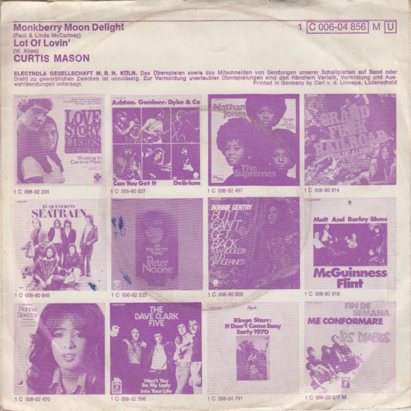Cover zu Curtiss Mason - Monkberry Moon Delight | 1971 | Vinyl | Rock | Germany Schallplatten Ankauf