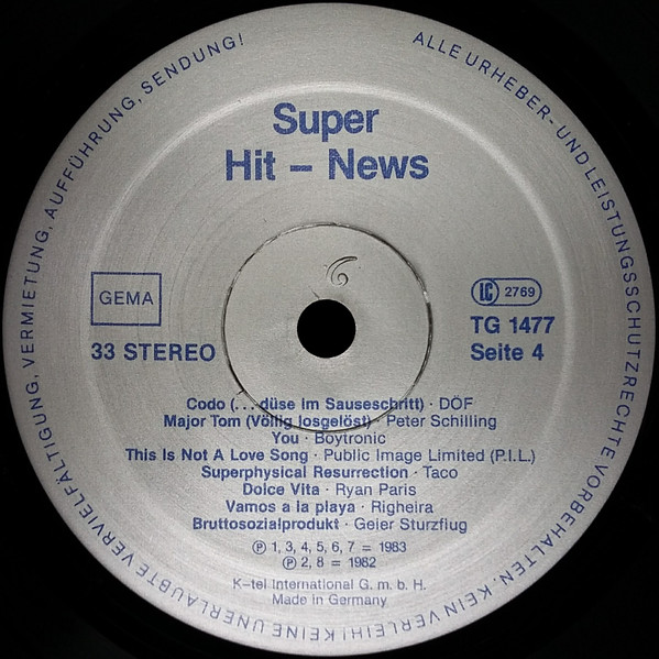 Cover zu Various - Super Hit-News | 1983 | Vinyl, LP, Compilation, Stereo | Electronic, Rock, Pop | Germany Schallplatten Ankauf