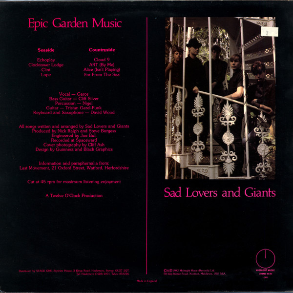 Cover zu Sad Lovers And Giants - Epic Garden Music | 1982 | Vinyl, LP, 45 RPM, Album | Rock | UK Schallplatten Ankauf