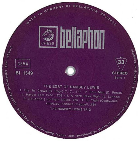 Cover zu Ramsey Lewis, The Ramsey Lewis Trio - The Best Of Ramsey Lewis | 1973 | Vinyl | Jazz | Germany Schallplatten Ankauf
