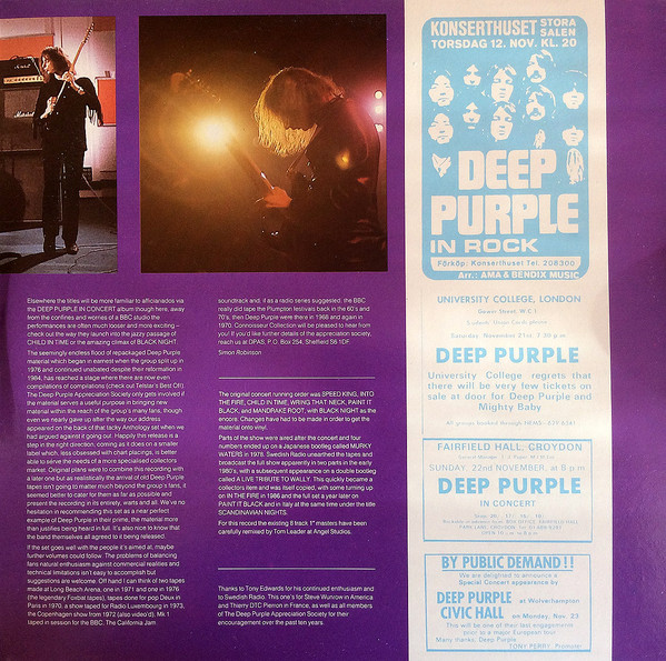 Cover zu Deep Purple - Scandinavian Nights (Live In Stockholm 1970) | 1988 | Vinyl | Rock | UK