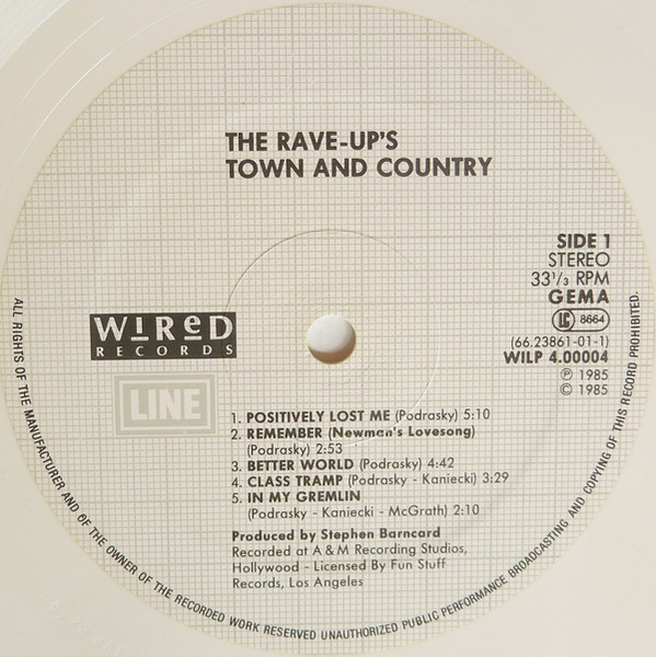 Cover zu The Rave-Ups - Town + Country | 1985 | Vinyl | Rock, Folk, World, & Country | Germany Schallplatten Ankauf