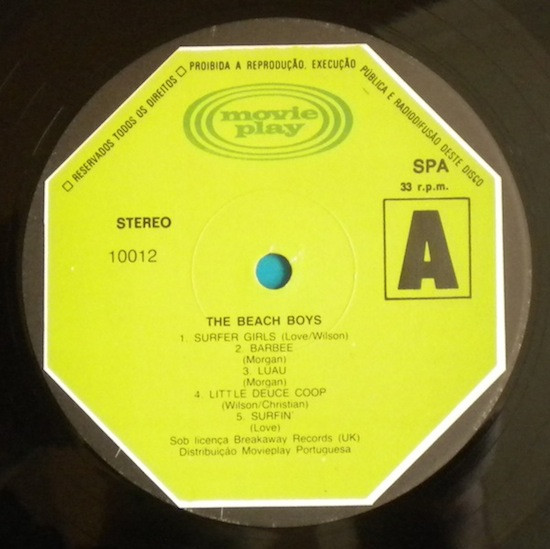Cover zu The Beach Boys - Surfin' | 1984 | Vinyl, LP, Compilation | Rock, Pop | Portugal