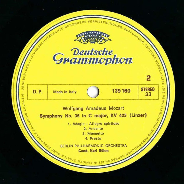 Cover zu Wolfgang Amadeus Mozart - Karl Böhm, Berliner Philharmoniker - Symphonien Nr. 39 Es-Dur (In E Flat Major) • Nr. 36 »Linzer« | Vinyl | Classical | USA & Europe