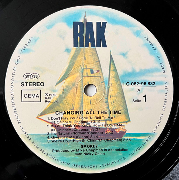 Cover zu Smokie - Changing All The Time | 1975 | Vinyl | Rock | Germany Schallplatten Ankauf