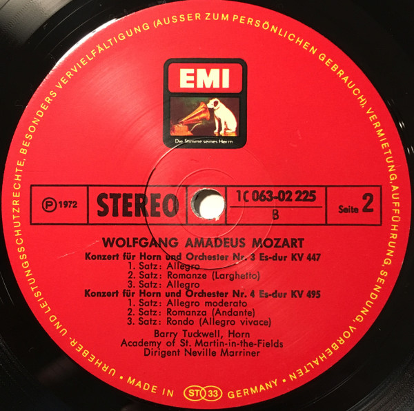 Cover zu Wolfgang Amadeus Mozart - Barry Tuckwell, The Academy Of St. Martin-in-the-Fields, Sir Neville Marriner - Hornkonzerte (Konzertsätze Für Horn Und Orchester KV 371 Und 494a) | 1972