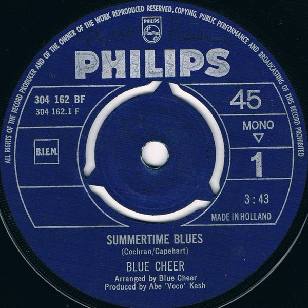 Cover zu Blue Cheer - Summertime Blues | 1968 | Vinyl | Rock, Blues | Netherlands Schallplatten Ankauf