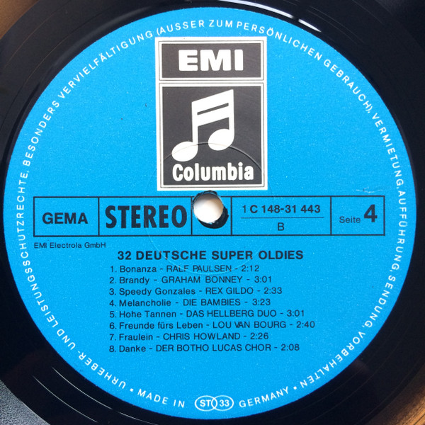 Cover zu Various - 32 Deutsche Super Oldies | Vinyl, LP, Compilation | Pop, Stage & Screen | Germany