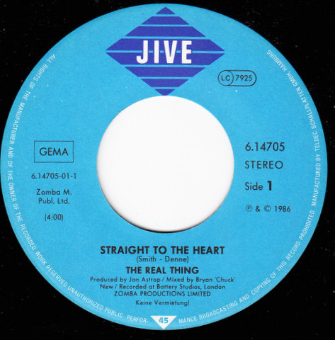Cover zu The Real Thing - Straight To The Heart | 1986 | Vinyl | Funk / Soul | Germany