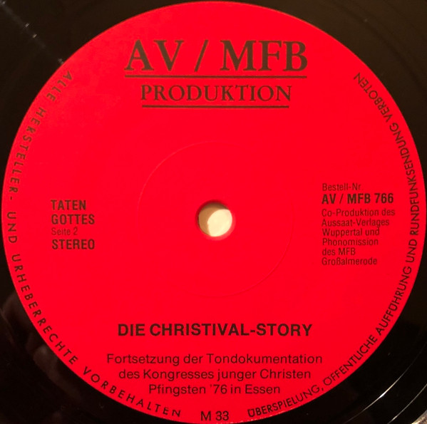 Cover zu Various - Christival-Story | 1976 | Vinyl | Funk / Soul, Non-Music, Folk, World, & Country | Germany Schallplatten Ankauf