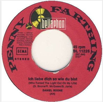Cover zu Daniel Boone - Annabelle | 1972 | Vinyl | Pop | Germany Schallplatten Ankauf