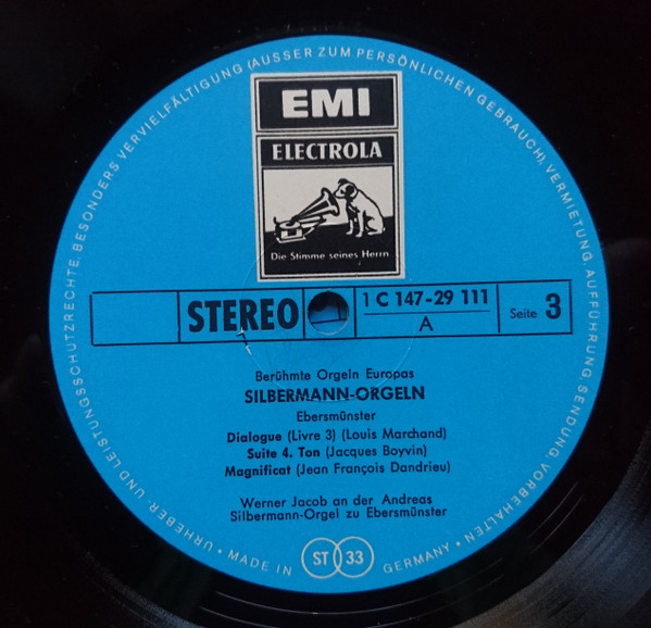 Cover zu Werner Jacob - Silbermann-Orgeln - Berühmte Orgeln Europas | Vinyl | Classical | Germany