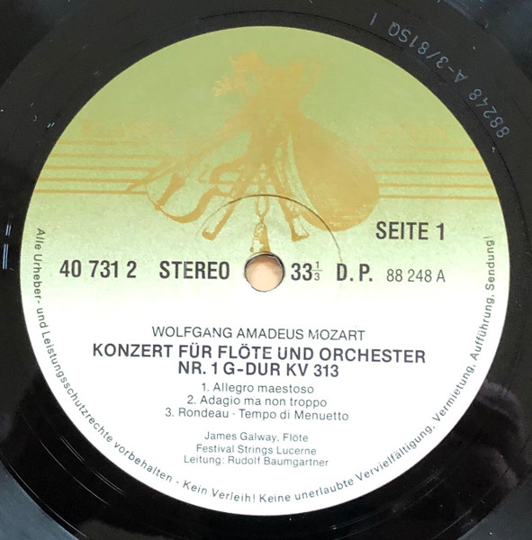 Cover zu Wolfgang Amadeus Mozart, Festival Strings Lucerne, Rudolf Baumgartner, James Galway - Konzerte Für Flöte Und Orchester Nr. 1&2, Andante Für Flöte Und Orchester C-dur | 1981 | Classical