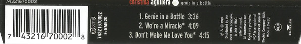 Cover zu Christina Aguilera - Genie In A Bottle | 1999 | Vinyl | Electronic, Pop | Europe Schallplatten Ankauf