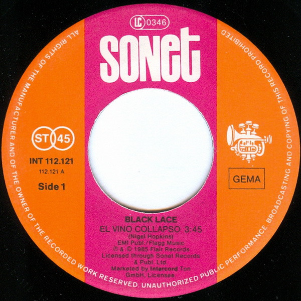 Cover zu Black Lace - El Vino Collapso | 1985 | Vinyl | Electronic, Pop | Germany Schallplatten Ankauf