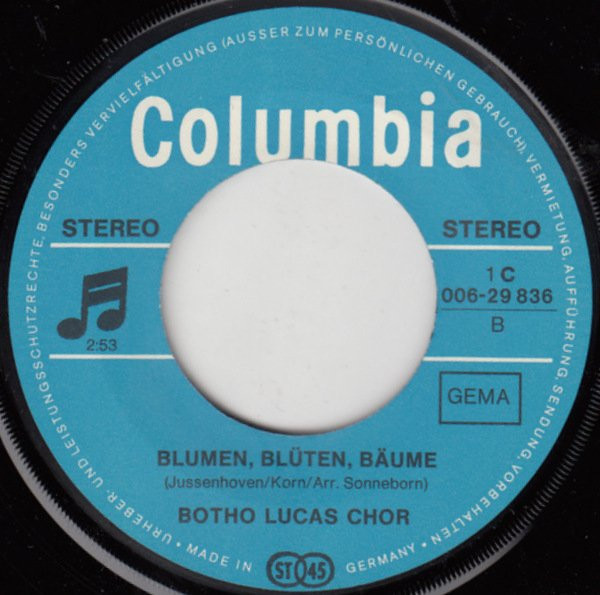 Cover zu Der Botho-Lucas-Chor - Rose Vom Rhein | 1970 | Vinyl | Pop | Germany Schallplatten Ankauf