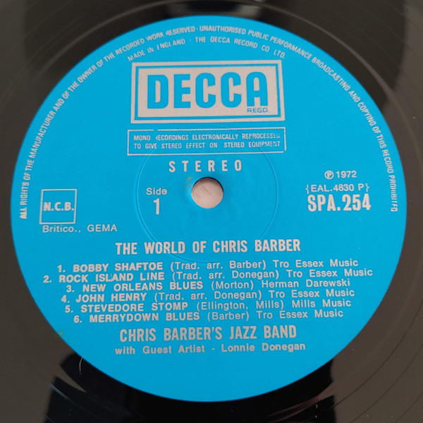 Cover zu Chris Barber's Jazz Band with Lonnie Donegan & Ottilie Patterson - The World Of Chris Barber | 1972 | Vinyl | Jazz | UK Schallplatten Ankauf