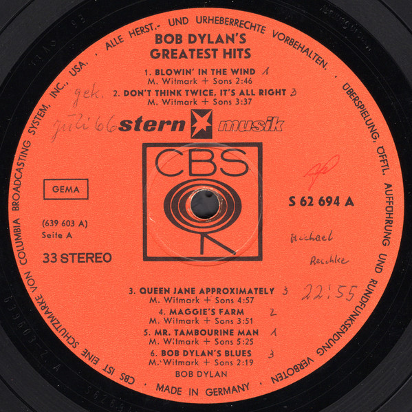 Cover zu Bob Dylan - Bob Dylan's Greatest Hits | Vinyl | Rock | Germany