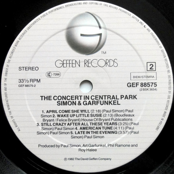 Cover zu Simon & Garfunkel - The Concert In Central Park | 1982 | 2xLP, Album, Gat | Rock, Pop, Folk, World, & Country | Europe