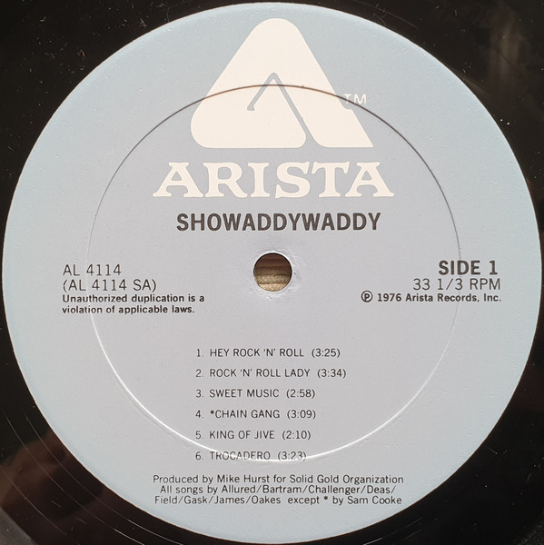 Cover zu Showaddywaddy - Showaddywaddy | 1976 | Vinyl | Pop | US Schallplatten Ankauf