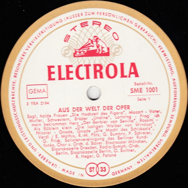 Cover zu Various - Aus Der Welt Der Oper | Vinyl | Classical | Germany Schallplatten Ankauf