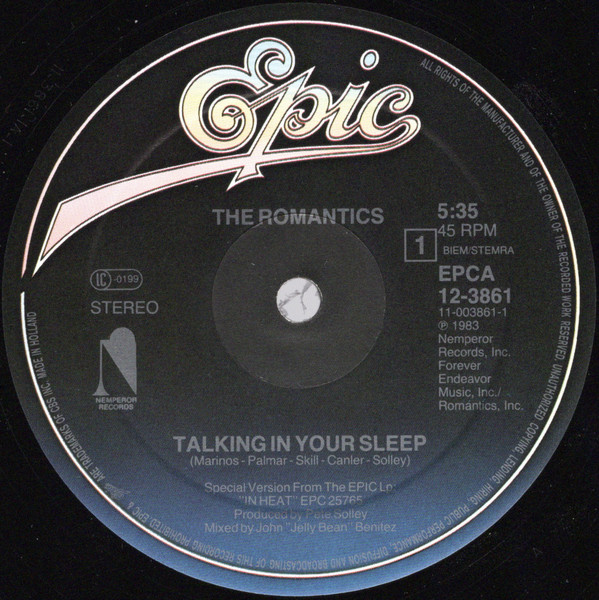 Cover zu The Romantics - Talking In Your Sleep (Special Remix) | 1983 | Vinyl | Rock, Pop | Europe Schallplatten Ankauf