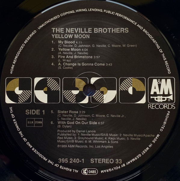 Cover zu The Neville Brothers - Yellow Moon | 1989 | Vinyl | Jazz, Rock, Funk / Soul, Folk, World, & Country | Europe