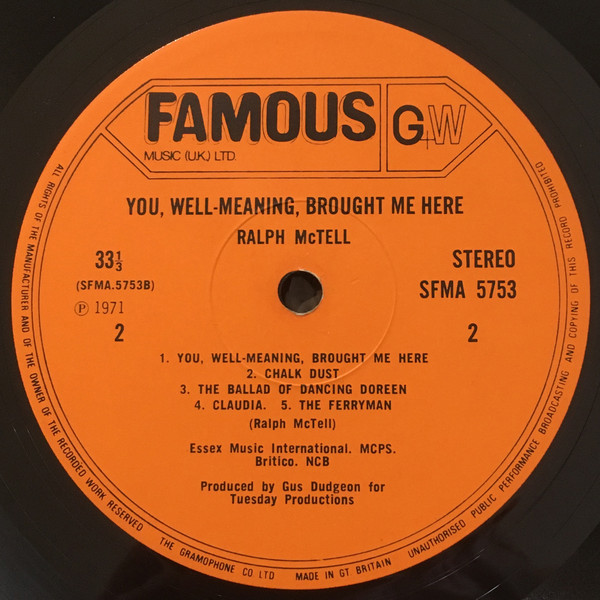 Cover zu Ralph McTell - You Well-Meaning Brought Me Here | 1971 | Vinyl | Rock | UK