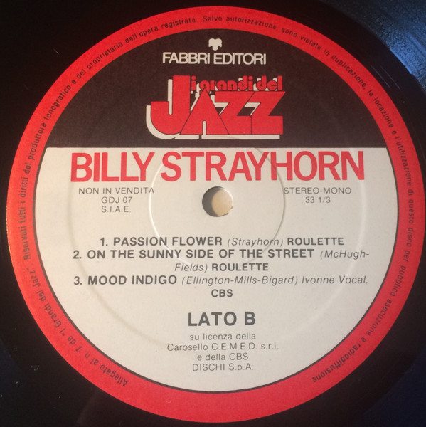 Cover zu Billy Strayhorn - Billy Strayhorn | 1981 | Vinyl | Jazz | Italy