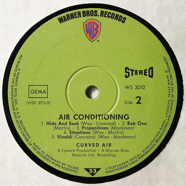 Cover zu Curved Air - Airconditioning | 1970 | Vinyl | Rock | Germany