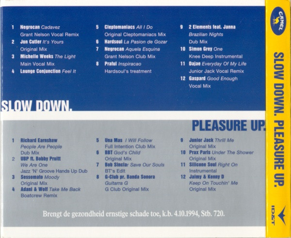 Cover zu Various - Slow Down. Pleasure Up. | 2002 | CD, Mixed, Promo | Electronic | Netherlands Schallplatten Ankauf