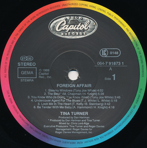 Cover zu Tina Turner - Foreign Affair | 1989 | Vinyl | Rock, Pop | Europe Schallplatten Ankauf