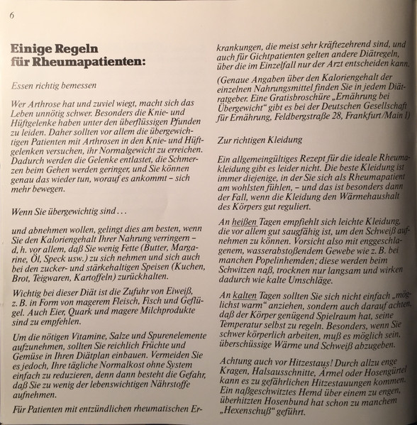 Cover zu Renate Braasch - Die Rheumaschule | Vinyl | Non-Music | Germany
