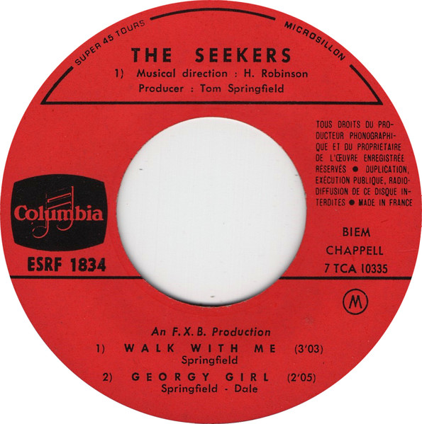 Cover zu The Seekers - Morningtown Ride | 1967 | Vinyl | Pop, Folk, World, & Country | France Schallplatten Ankauf
