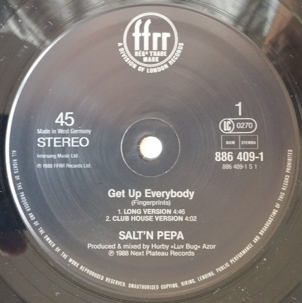 Cover zu Salt 'N' Pepa - Get Up Everybody / Twist And Shout | 1988 | Vinyl | Hip Hop | Europe