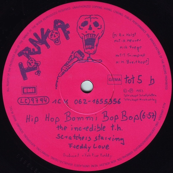 Cover zu The Increadible T. H. Scratchers Starring Freddy Love - Hip-Hop-Bommi-Bop | 1983 | Vinyl | Hip Hop | Germany