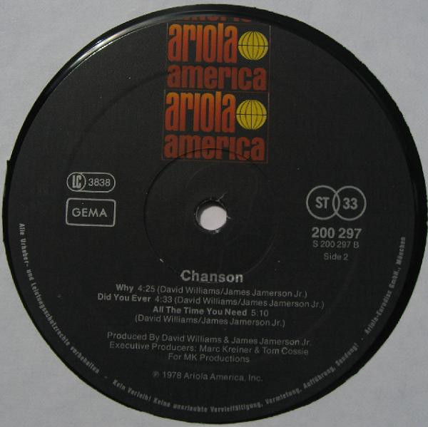 Cover zu Chanson - Chanson | 1978 | Vinyl | Funk / Soul | Germany Schallplatten Ankauf