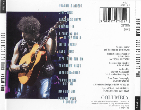 Cover zu Bob Dylan - Good As I Been To You | 1992 | Vinyl | Blues, Folk, World, & Country | Europe